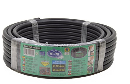 S&M 010019 - Tubería Manguera de riego por Goteo, 12 mm x 25 m, Color Negro