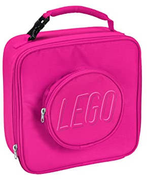 LEGO Lunch Bag, Durable and Insulated, with Mesh Pouch and Zip Compartment, Perfect for On-the-Go Meals, Pink, One Size, Brick Lunch Bag