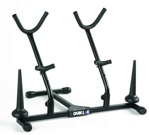 QUIK LOK - SSA-T+FC/4 SUPPORTO MULTIPLO Supporto Multiplo per 2 Sax Alto/Tenore e 2 Flauti, Clarinetti o Sax Soprano, Altezza 40 cm, Peso 2 kg, Colore Nero