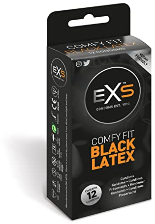 EXS Black Latex Kondome | 12er Pack | Vegane Option