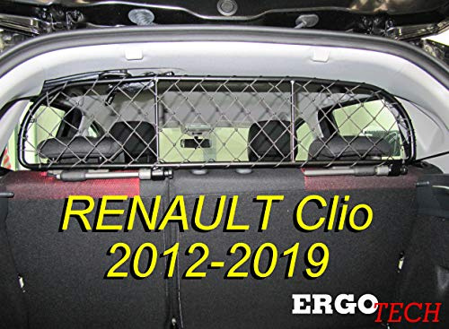 ERGOTECH Divisorio Griglia Rete Divisoria per Renault Clio (2012-2019) RDA65-XXS, per Trasporto Cani e Bagagli