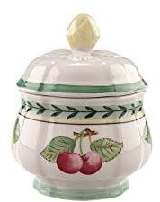 Villeroy & Boch French Garden Fleurence Zuckerdose, Premium Porzellan, Weiß/Bunt 10-2281-0930 0.20 L
