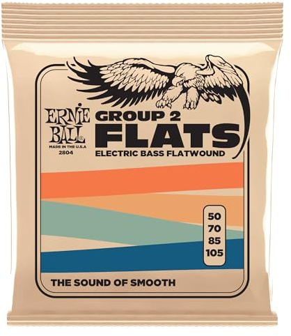 Ernie Ball Cordes à filet plat, Groupe 2, pour basse électrique, calibre 50-105