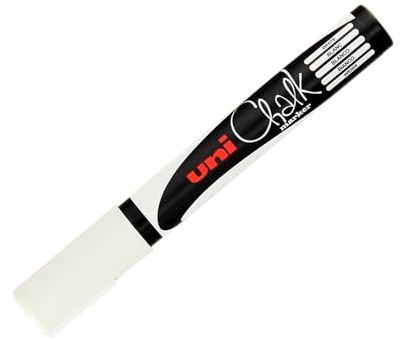 Uni-ball PWE-5 M Rotulador de tiza, punta redonda mediana, 12 unidades, color blanco