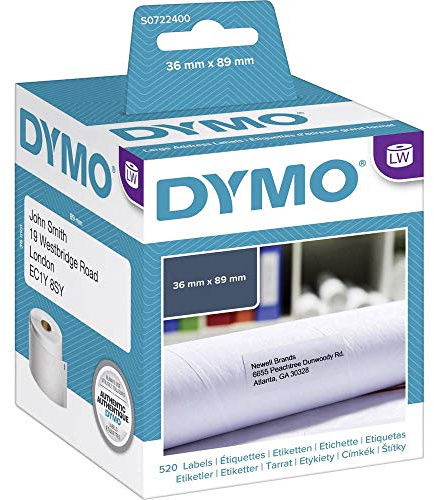 Dymo - 99012 /S0722400 Original-Etikettenstreifen, Weiß, 2 Stück