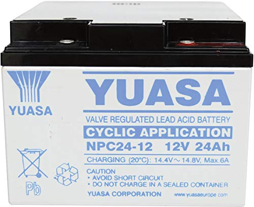 Yuasa NPC24-12 NPC24-12 Bleiakku 12V 24Ah Blei-Vlies (AGM) (B x H x T) 175 x 125 x 166mm M5-Schraubanschluss Wartungsfrei