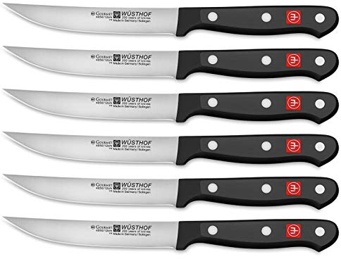 WÜSTHOF Gourmet Six Piece Steak Knife Set | 6-Piece German Knife Set | Precise Laser Cut High Carbon Stainless Steel Kitchen Steak Knife Set – Model 9728