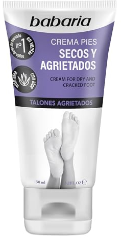 Babaria - Crema Pies Secos Y Agrietados - 150ml | Crema De Pies Y Talones Agrietados | Hidratación Intensa | Aloe Vera Y Y Manteca De Karité | Rapida Absorcion | 100% Vegana