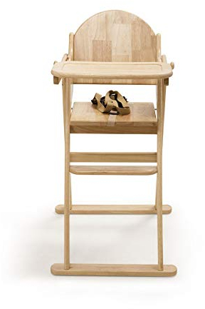 Safetots Deluxe Klapphochstuhl aus Naturholz, Natur, Hochstuhl für Baby und Kleinkind, Vormontiert, Stilvoll, Praktisch und Platzsparend