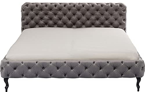 Kare Design Bett Desire 180x200cm, velvet silbergrau, luxuriöses Polsterbett,raffiniertes Samtbett, (H/B/T) 100x197x228cm