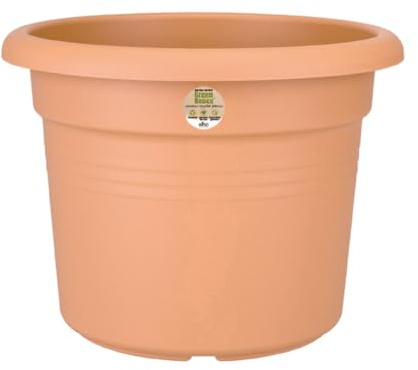 Elho Green Basics Cilinder 55cm Pot de Fleur - Mild Terra | Ø 54.3 x H 41.2 cm | Convient à une Utilisation Extérieure