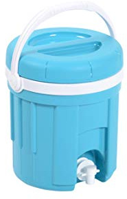 EDA Fontaine 4 L Isotherme avec POIGNEE, Totalement ISOLEE, Couvercle Compris DIM.: E 23,3 X H 26 CM Bleu Turquoise - INT. Blanc 10195 B.TU/BL CX6