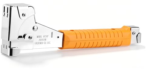 Arrow HT50 Heavy Duty Hammer Tacker, Chromed-Steel Manual Stapler with Sure-Grip Handle, Dual-Capacity Rear-Load Magazine, Fits 5/16”, 3/8, or 1/2 Staples
