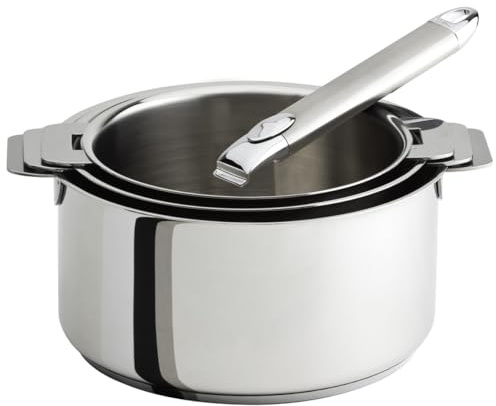 Cristel S3CZ Série de 3 Casseroles Mutine + 1 Poignée Amovible INOX Zenith