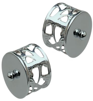 Jackson Woodturners Chrome Filigree End Caps – Pair | 54mm Handrail Fittings | Decorative Staircase Accessories