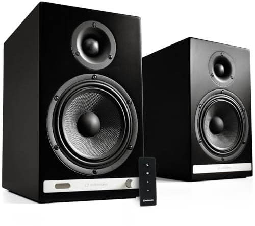 Audioengine HD6 Wireless Speakers with Bluetooth - 150W Powered Bookshelf Speakers with aptX-HD, 24 Bit DAC