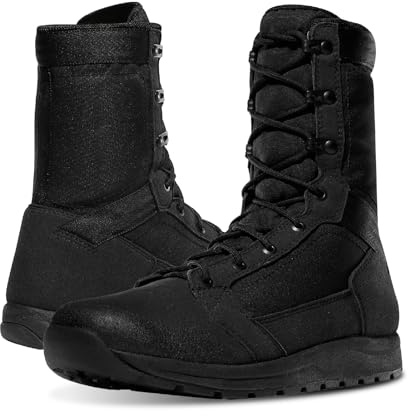 Danner Tachyon 8” Tactical Boots for Men - Ultralight Fast Drying Upper with Abrasion-Resistant Toe, Comfort Footbed, and Non Slip Traction Outsole, Black - 9 D