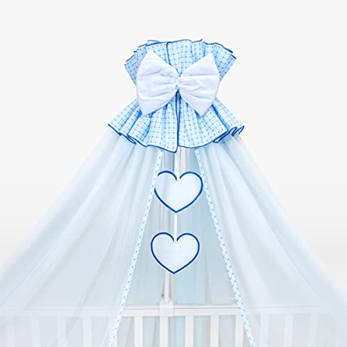 Zanzariera a baldacchino per lettino da bambino, 480 cm, colore: blu