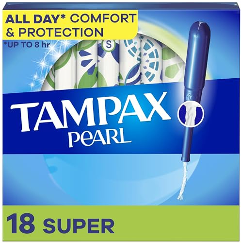 Tampax Pearl Tampons Super Saugfähigkeit, mit Auslaufschutzgeflecht, geruchlos, 18 Stück