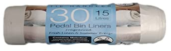Schone Products (UK) Scented Pedal Bin Liners With Tie Handles-To Remove Unpleasant Odour- Ideal For Household Dust bins, Caravans, Toilets -Pack of 40 In Summer Breeze Fragrance (40 Pack)