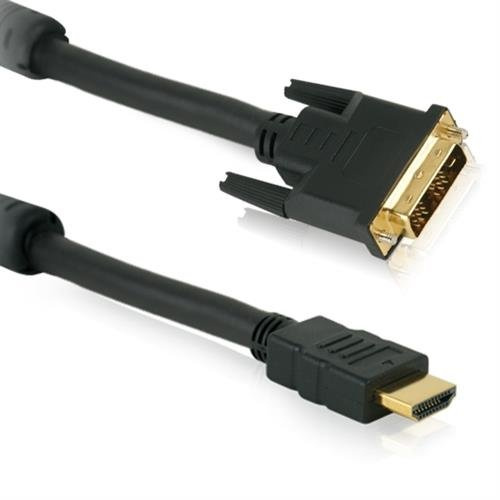 HDSupply Cavo HDMI/DVI High Speed Standard Speed Single Link con ferrite, 1,00 m, connettore HDMI A a connettore DVI-D HDMI 1.3 (1080p 60hz), contatti placcati in oro, doppia schermatura, nero