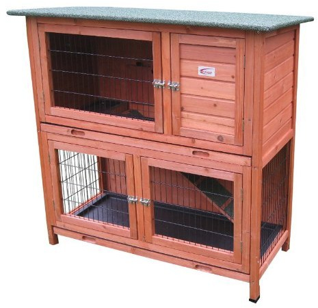 BUNNY BUSINESS 41 Double Decker Rabbit/Guinea Pig Hutch Hutches WITH SLIDING TRAYS