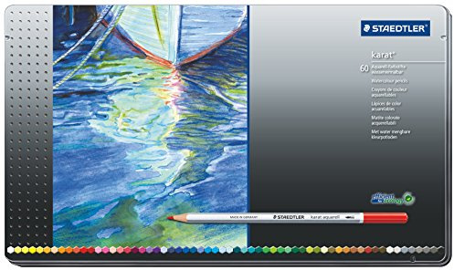 Staedtler Karat Aquarell Premium Watercolor Pencils, Set of 60 Colors (125M60)