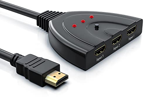 CSL - 3D Ready Full HD 1080p HDMI Switch flexibel - 3 Port Umschalter - 3 x IN 1 x Out - Dolby True HD - intelligenter Switch - automatische und manuelle Umschaltung