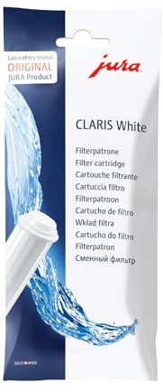 JURA original CLARIS White Wasserfilter 1er-Pack (60209) | Filterpatrone gegen Kalkablagerungen · TÜV-zertifizierte Hygiene · Optimale Wasserqualität · Kalkfilter