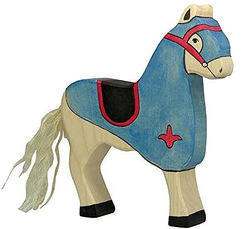 Holztiger Turnierpferd, blau, 80249