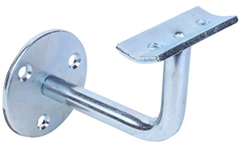 Alberts 702472 Staffa di ancoraggio per corrimano, per il fissaggio al muro, appoggio non regolabile, da avvitare, appoggio bombato, zincata