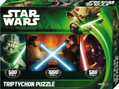 Noris 606031149 - Star Wars Puzzle Jedi vs. Sith Episode 2 & 3, Triptychon, 2000 Teile