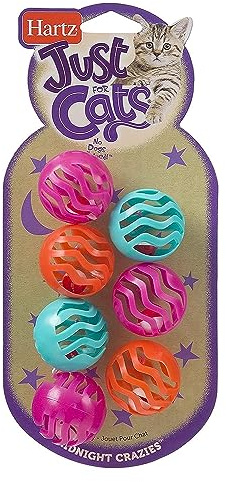 Hartz Just For Cats Midnight Crazies Cat Toy Balls - Assorted, for All Breed Sizes