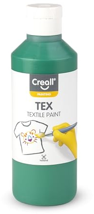 Creall Textil- & Stoffmalfarbe | Grün 250 ml | Waschmaschinenfest nach Fixierung | Für T-Shirts, Jeans, Schuhe, Stofftaschen, Möbel & Autoinnenraum/Dachhimmel