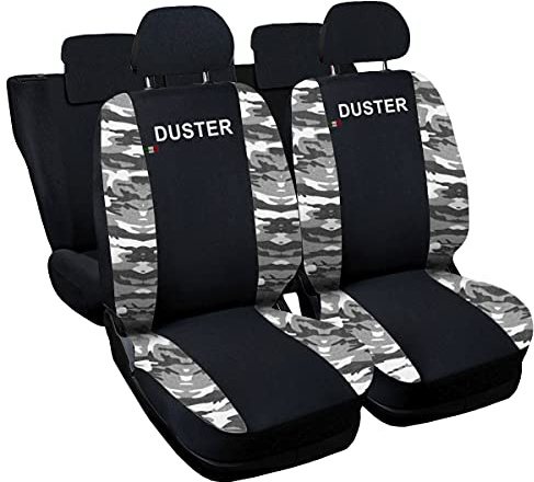 Lupex Shop Dacia Duster zweifarbige Sitzbezüge - schwarz hell Tarnfarbe