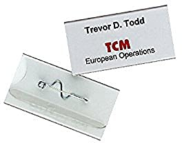 Durable Namensschild, Wellennadel, verdeckte Spitze, transp. Kunststoff, 60 x 30 mm, 10 St, 860619
