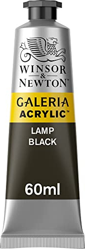 Winsor & Newton 2120337 Galeria Acrylfarbe, hohe Pigmentierung, lichtecht, buttrige Konsistenz, 60 ml Tube - Lampenschwarz