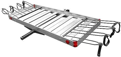 Tow Tuff Truck Hitch Cargo Carrier - 500 lb Aluminum 2-in-1 Rack, Silver