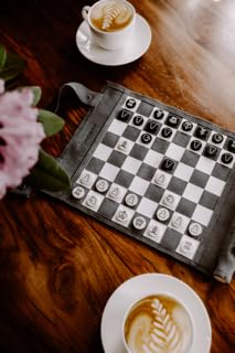 Sondergut Schach & Dame Reise-Edition - Zum Rollen aus 100% Leder - Das Original seit 1998 Camper & Travel-Fans - 25x32cm