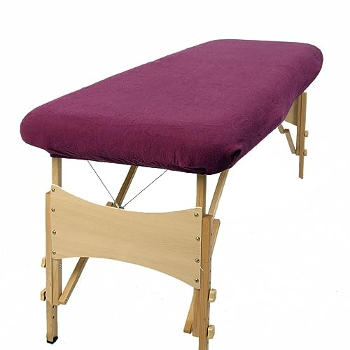 TowelsRus Aztex Housse élastique en polycoton pour table de massage sans trou pour le visage Aubergine