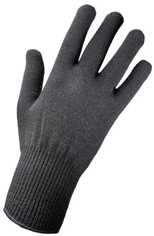 Lana Merina fibratos Guantes Negro Negro Talla:M-L