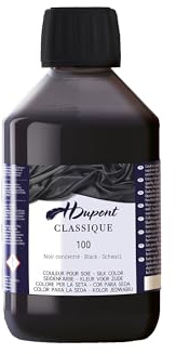 H Dupont DU0600250100C - Flasche Seidenmalfarbe Klassik 250ml, Säurefarbstoffen für eine präzise Arbeit, mit Dampffixierung, für den professionellen Gebrauch, Schwarz, 1 Stück