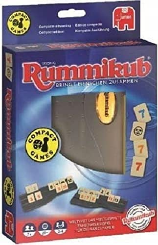 Jumbo Spiele Original Rummikub Kompakt Spiel - der Spieleklassiker als Reise-Edition - Gesellschaftsspiel für die ganze Familie, 7 Jahre+, Farbig