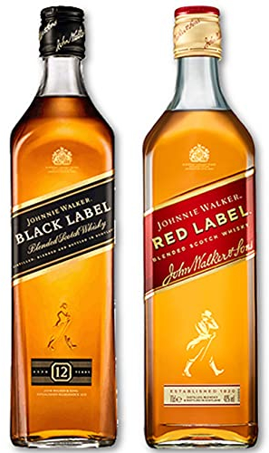 Johnnie Walker Red and Black Label Blended Scotch Whisky 70cl