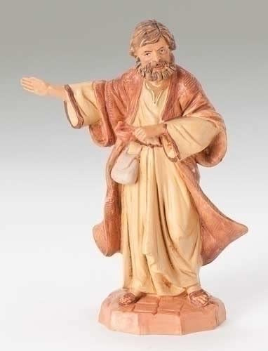 Fontanini by Roman Inc., Thaddeus The Innkeeper, 5 Village Collection, Nativity Figure and Accessories, Hand Sculpted and Painted