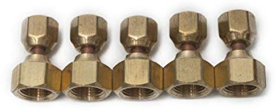 LTWFITTING Brass 3/8 OD x 1/4 OD Flare Forged Reducing Swivel Nut Union Tube Fitting(Pack of 5)