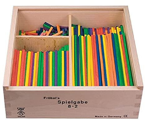 SINA gift 8-2 Fröbel play 150mm multicolored chopsticks different lengths NEW