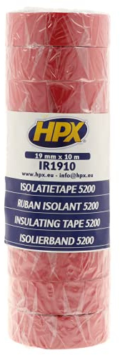 HPX IR1910 PVC isoleringsband, 19 mm x 10 m, röd