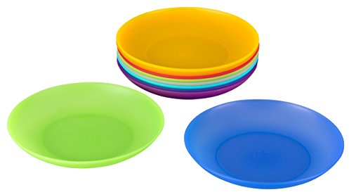 Kigima Tiefe Teller Regenbogen Durchmesser Dm: 17Cm (10 Stk) Mehrfarbig