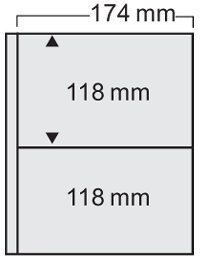 10x SAFE 7874 Ersatzblätter Postkartenhüllen für Postkarten Ansichtskarten Briefe FDC - 2 Taschen je 174 x 118 mm transparent glasklar beidseitig nutzbar für Postkartenalbum 7890 / 7870